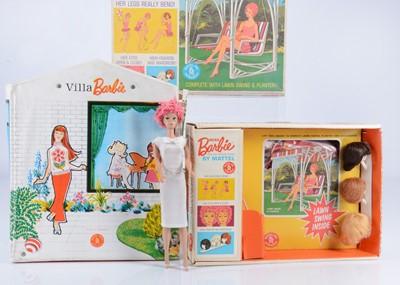 Lot 424 - A Mattel Miss Barbie with lawn swing set 1964