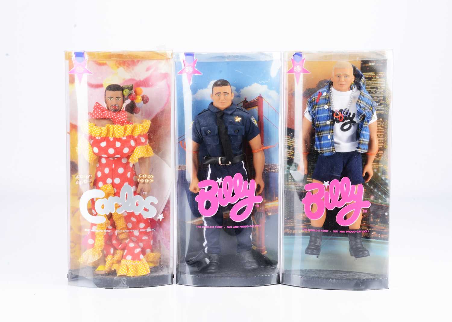 Lot 467 - Three Billy dolls 'The World's Out and Proud Gay Doll'
