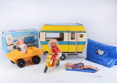 Lot 560 - A Pedigree Sindy caravan and camper buggy