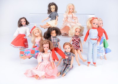 Lot 587 - Ten Pedigree Sindy dolls, 1970/80s