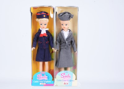 Lot 600 - Two Sindy Classic Cabin Crew Uniform dolls