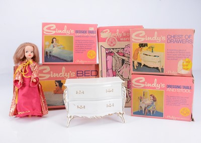 Lot 608 - A 1968, New Look Sindy doll and accessories