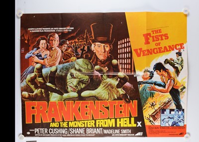 Lot 427 - Frankenstein and the Monster From Hell / Fists of Vengeance Quad Poster