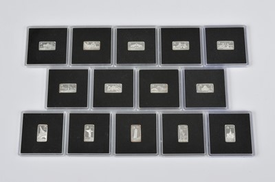 Lot 45 - Fourteen modern Solomon Islands Half Dollar silver ingots