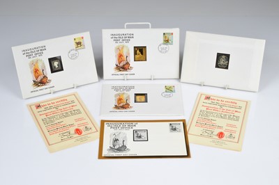 Lot 51 - A set of four 1973 Inauguration of the Isle of Man Post Office stamp ingot First Day Covers