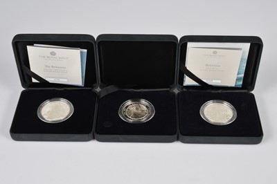 Lot 63 - Three modern Royal Mint Britannia One Ounce Silver Proof Coins