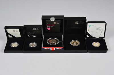 Lot 68 - Five modern Royal Mint Silver Proof Coins