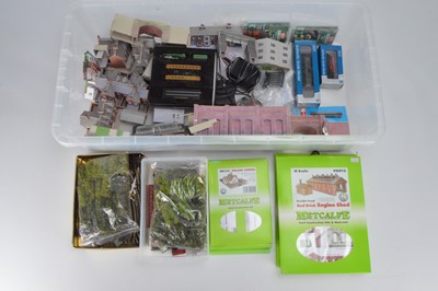 Lot 2 - Dapol Farish Peco Modelcraft and other N gauge Rolling stock track buildings and accessories (qty in 1 box)