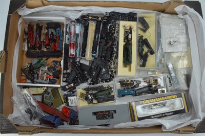 Lot 3 - Mixed N and H0e gauges Locomotive chassis bodyshells and parts (qty in 1 box)