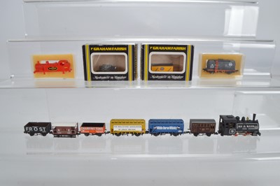 Lot 10 - Farish Peco and other N gauge freight rolling stock with H0m Locomotive (11)
