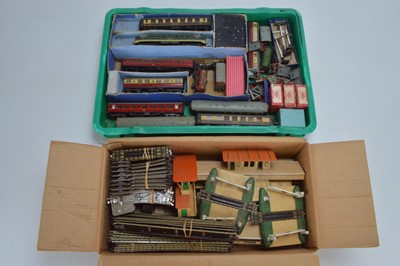 Lot 164 - Hornby-Dublo 00 Gauge 3-Rail unboxed converted 'Crepello' Diesel Locomotive various D Tin and later Super Detail Coaches Goods Rolling Stock Track Points and Accessories (qty)
