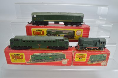 Lot 187 - Hornby-Dublo 00 Gauge 2-Rail boxed BR green Diesel Locomotives (3)