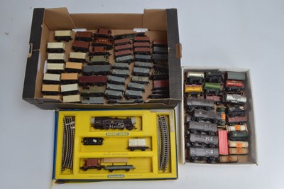 Lot 194 - Hornby-Dublo 00 Gauge 2-Rail 2019 2-6-4 Tank Goods Train Set and unboxed mostly Super Detail Goods Rolling Stock some repainted (Set + 84 wagons)