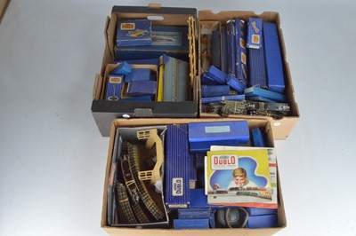 Lot 200 - Hornby-Dublo 00 Gauge 3-Rail boxed and unboxed 2-6-4T Passenger 0-6-2T Goods Set and Goods Rolling Stock Station and Accessories and large qty of Track and Controllers (large qty)