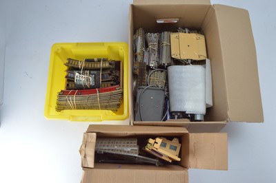 Lot 205 - Hornby-Dublo 00 Gauge 2-Rail plastic buildings for spares large qty of 3-Rail Track and controllers and Rolling Stock plus Formo and Bing Table Top Track and other items (qty)