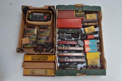 Lot 238 - Trix OO Gauge Locomotives and Rolling Stock Graham Farish King Class Loco and wagons and Trackmaster wagons and Exley and Coachcraft Coaches and kit built LMS Loco (qty)