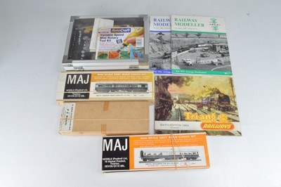 Lot 244 - MAJ and PC Models 00 Gauge Coach Kits Rotacraft Tool Kit and Tri-ang Catalogue and other magazines (7)