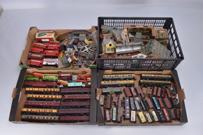Lot 270 - Hornby Lima and other Diesel Locomotive Coaches Wagons Buildings and Diecast vehicles 00 gauge (qty in 4 boxes)