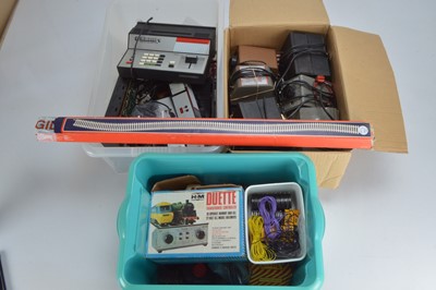 Lot 326 - Hornby Hammant and other Controllers Switches Cables and 00 gauge track (qty in 3 boxes)