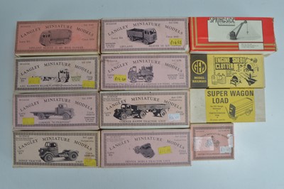 Lot 360 - Unbuilt White metal Lorry and other kits 00 gauge by Langley Springside and Gem (12)