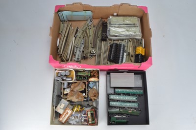 Lot 381 - Tri-ang Marklin and other Rolling stock Track and accessories in 00 TT and H0 gauges (qty in 1 box)