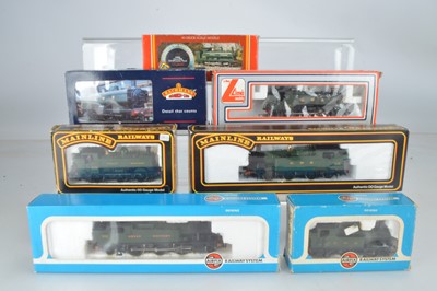 Lot 410 - Mainline Airfix and other 00 gauge Tank Locomotives all  in original boxes and GWr green liveries (7)