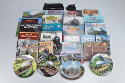 Lot 453 - Railway books and DVDs with Ceramic Railway Collectors plates and static silhouette models (28)