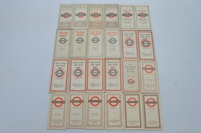 Lot 456 - 1920s-1950s London Transport Pocket Timetables/Maps (24)