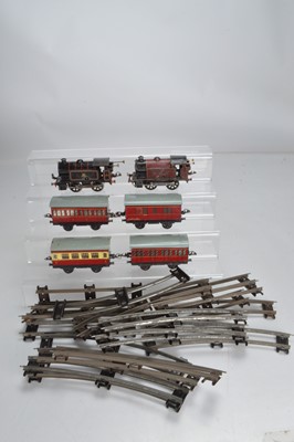 Lot 481 - Hornby O Gauge BR 0-4-0 tank Locomotive, LMS loco coaches and track (26)