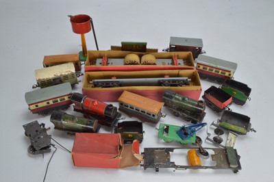 Lot 489 - A qty of Hornby  O Gauge rolling stock and Locomotives for spares or repair