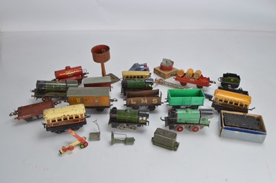 Lot 491 - A qty of playworn Hornby O Gauge Locomotives and rolling stock