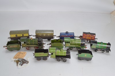 Lot 493 - A qty of Hornby 0-4-0 Locomotives and rolling stock (12)