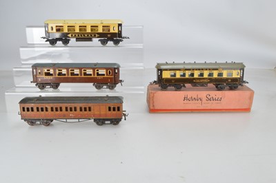 Lot 524 - Four Hornby O Gauge Coaches and one box