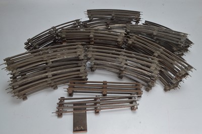 Lot 540 - Marklin 3 rail gauge 1 track (22 x 3 foot curves, 49 x approx. 6 foot curves and 4 straights, one with power take off, 75 total )