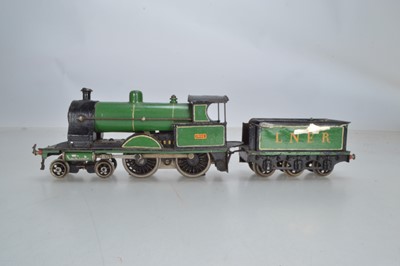 Lot 560 - A Bing repainted and converted Live Steam  to 3 rail electric Locomotive and Tender 4-4-0, LNER No 1902