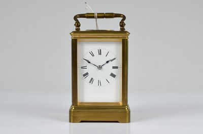 Lot 1 - A mid-20th century brass carriage timepiece
