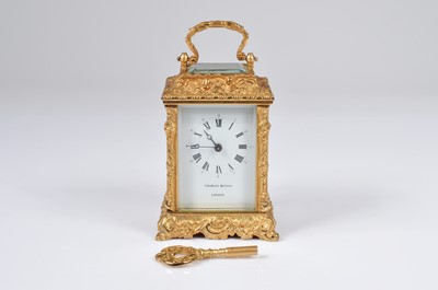 Lot 18 - A second half 20th century Charles Beyfus gilt carriage timepiece