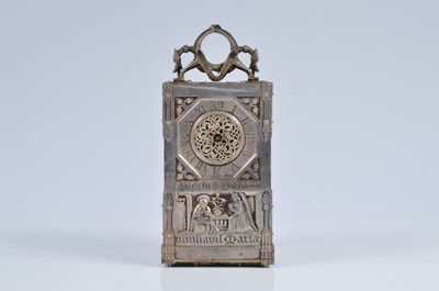 Lot 34 - An early 20th century silvered carriage timepiece