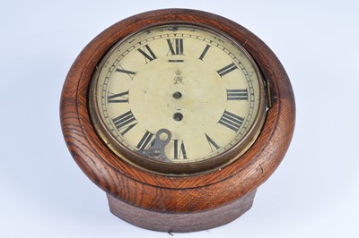 Lot 35 - A George V period oak dial clock