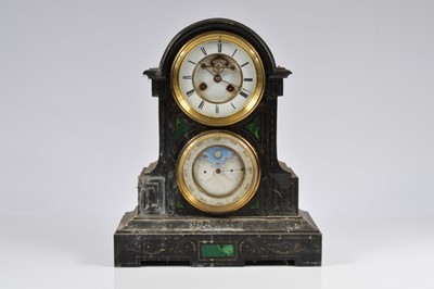 Lot 37 - A Victorian slate mantle clock