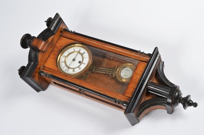 Lot 40 - A small Edwardian damaged miniature Viennese regulator style wall clock