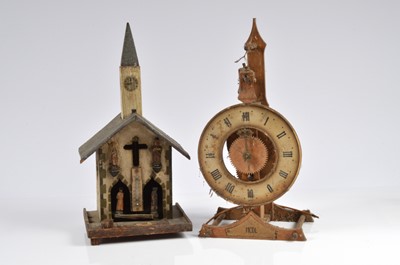 Lot 44 - A first half 20th century wooden clock by Baumann