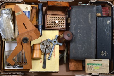 Lot 58 - A collection of various clock & watch makers tools, together with watch & clock parts