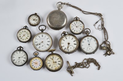 Lot 67 - Nine Victorian and later silver pocket watches