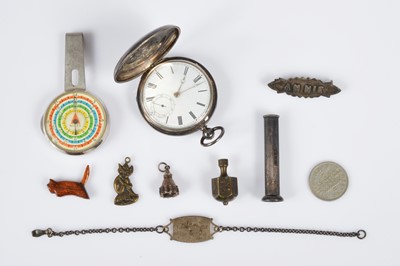 Lot 71 - A Victorian silver full hunter pocket watch and other small items