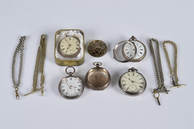 Lot 88 - Four Victorian and later silver open faced pocket watches
