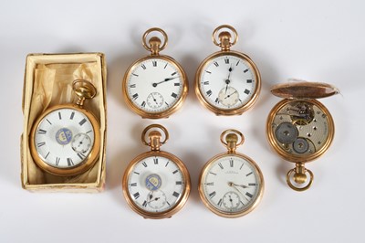 Lot 89 - Six gold plated pocket watches
