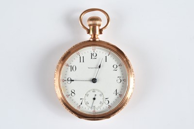 Lot 90 - A late 19th century  American Watch Company (Waltham) 14ct gold open face pocket watch