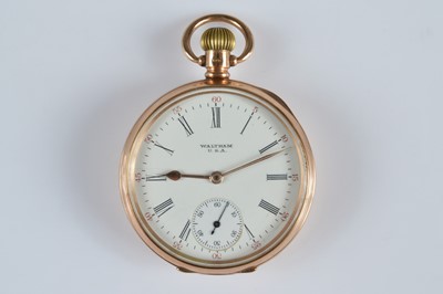 Lot 91 - An early 20th century American Watch Company (Waltham) 9ct gold open face pocket watch