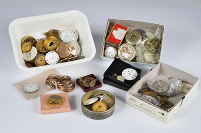 Lot 95 - A useful collection of pocket watch parts and spares